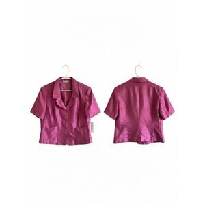Olivia Matthews Fuchsia Short Sleeve Blazer 16W NWT